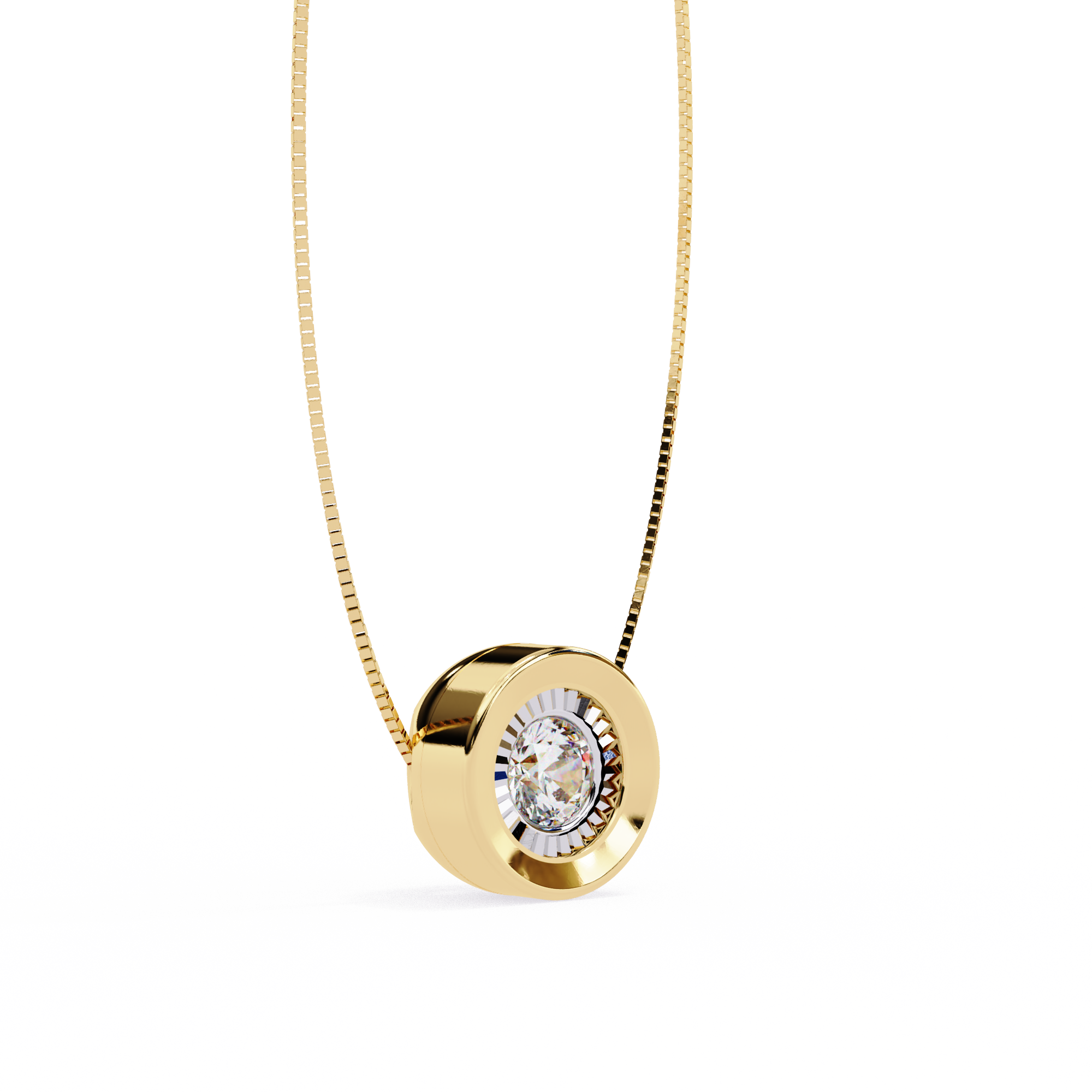 Solitairekart 0.26ct Bezel-Set Natural Diamond Solitaire Pendant-HI Color, VS-SI Clarity